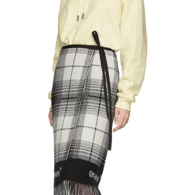 Shop Off-white Black And White Check Blanket Skirt In Blk & Wht