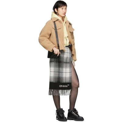 Shop Off-white Black And White Check Blanket Skirt In Blk & Wht