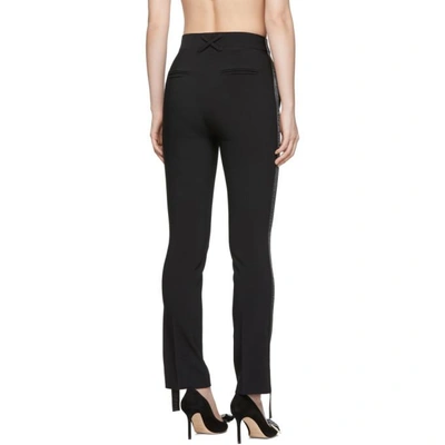 Shop Off-white Black Crepe Banded Cigarette Trousers