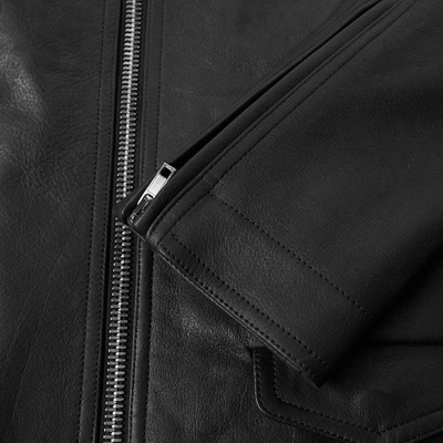 Shop Rick Owens Rotterdam Leather Jacket In Black