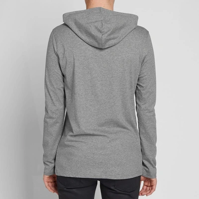 Shop Balmain Logo Lightweight Hoody In Grey