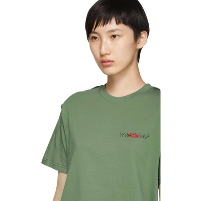 Shop 032c Green Embroidery Pin T-shirt