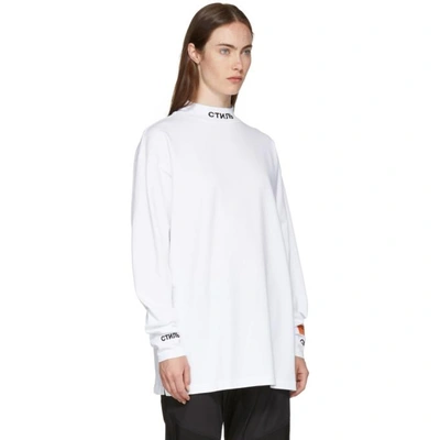 Shop Heron Preston White Long Sleeve Mock Neck Style T-shirt