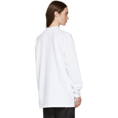 Shop Heron Preston White Long Sleeve Mock Neck Style T-shirt