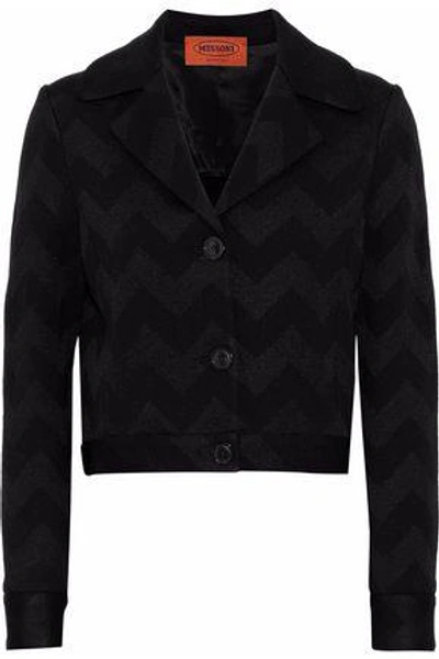 Shop Missoni Woman Jacquard-knit Wool-blend Jacket Black