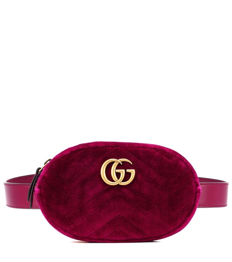 Gucci Small Gg Marmont 2.0 Velvet Belt Bag - Pink In Plum | ModeSens
