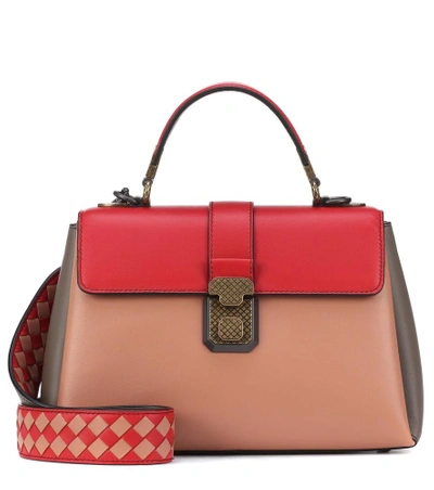 Shop Bottega Veneta Small Piazza Leather Shoulder Bag In Pink