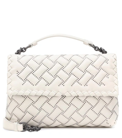 Shop Bottega Veneta Olimpia Small Leather Shoulder Bag In White