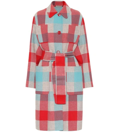 Shop Bottega Veneta Plaid Wool And Cashmere Coat In Multicoloured