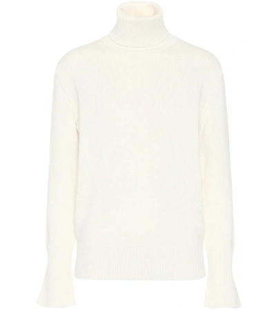 Shop Agnona Cashmere Turtleneck Sweater In White
