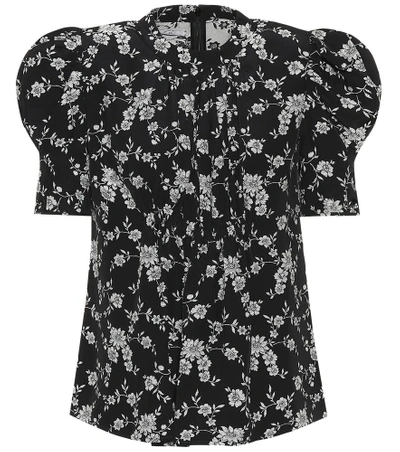 Shop Co Floral-printed Blouse In Black