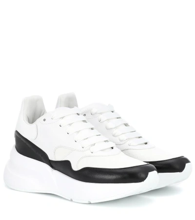 Shop Alexander Mcqueen Leather Platform Sneakers In White