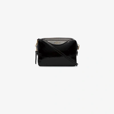 Shop Anya Hindmarch Black Double Stack Patent Leather Clutch Bag