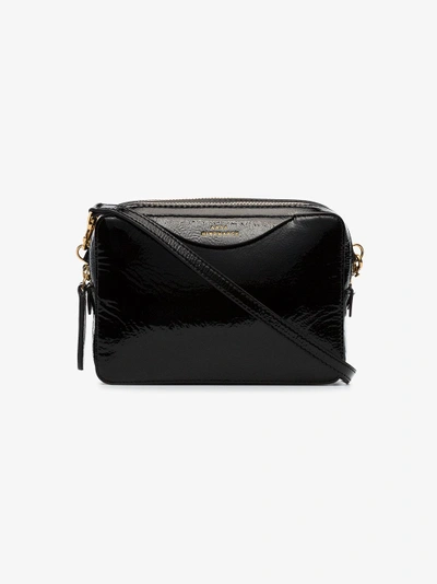 Shop Anya Hindmarch Black Double Stack Patent Leather Clutch Bag