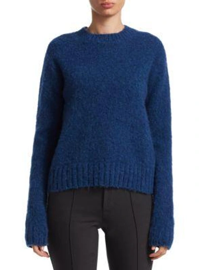 Shop Helmut Lang Brushed Wool-blend Sweater In Lagoon