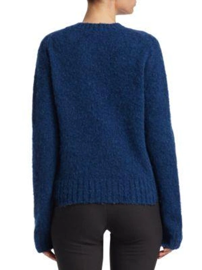 Shop Helmut Lang Brushed Wool-blend Sweater In Lagoon