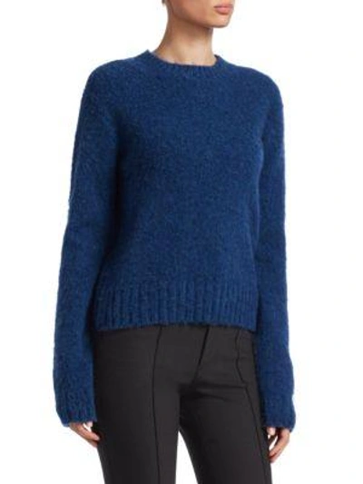 Shop Helmut Lang Brushed Wool-blend Sweater In Scarlet