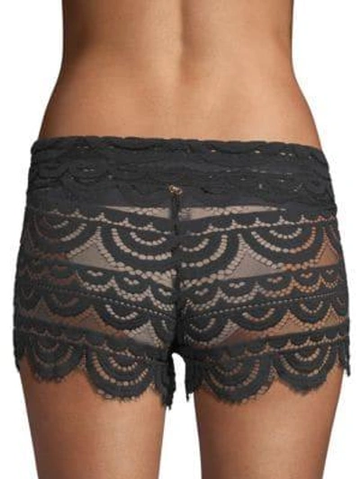 Shop Pilyq Diva Lexi Lace Shorts In Black