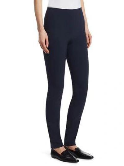 Shop The Row Losso Wool-blend Skinny Pants In Midnight Blue