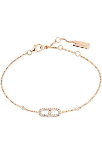 Shop Messika Move Uno 18-karat Rose Gold Diamond Bracelet