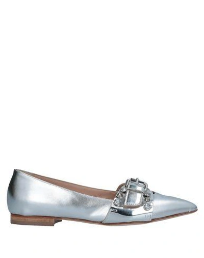 Shop Pinko Woman Ballet Flats Silver Size 5 Soft Leather