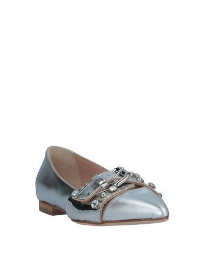 Shop Pinko Woman Ballet Flats Silver Size 5 Soft Leather