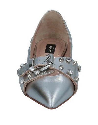 Shop Pinko Woman Ballet Flats Silver Size 5 Soft Leather