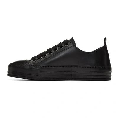 Shop Ann Demeulemeester Black Leather Sneakers In 099 Black