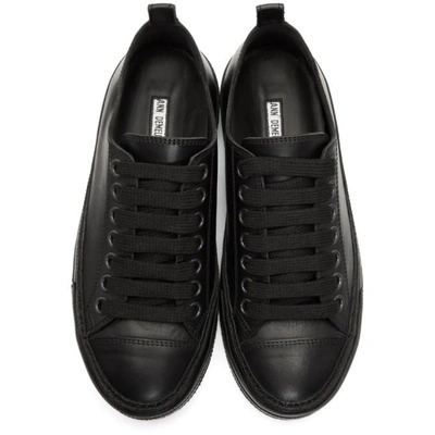Shop Ann Demeulemeester Black Leather Sneakers In 099 Black