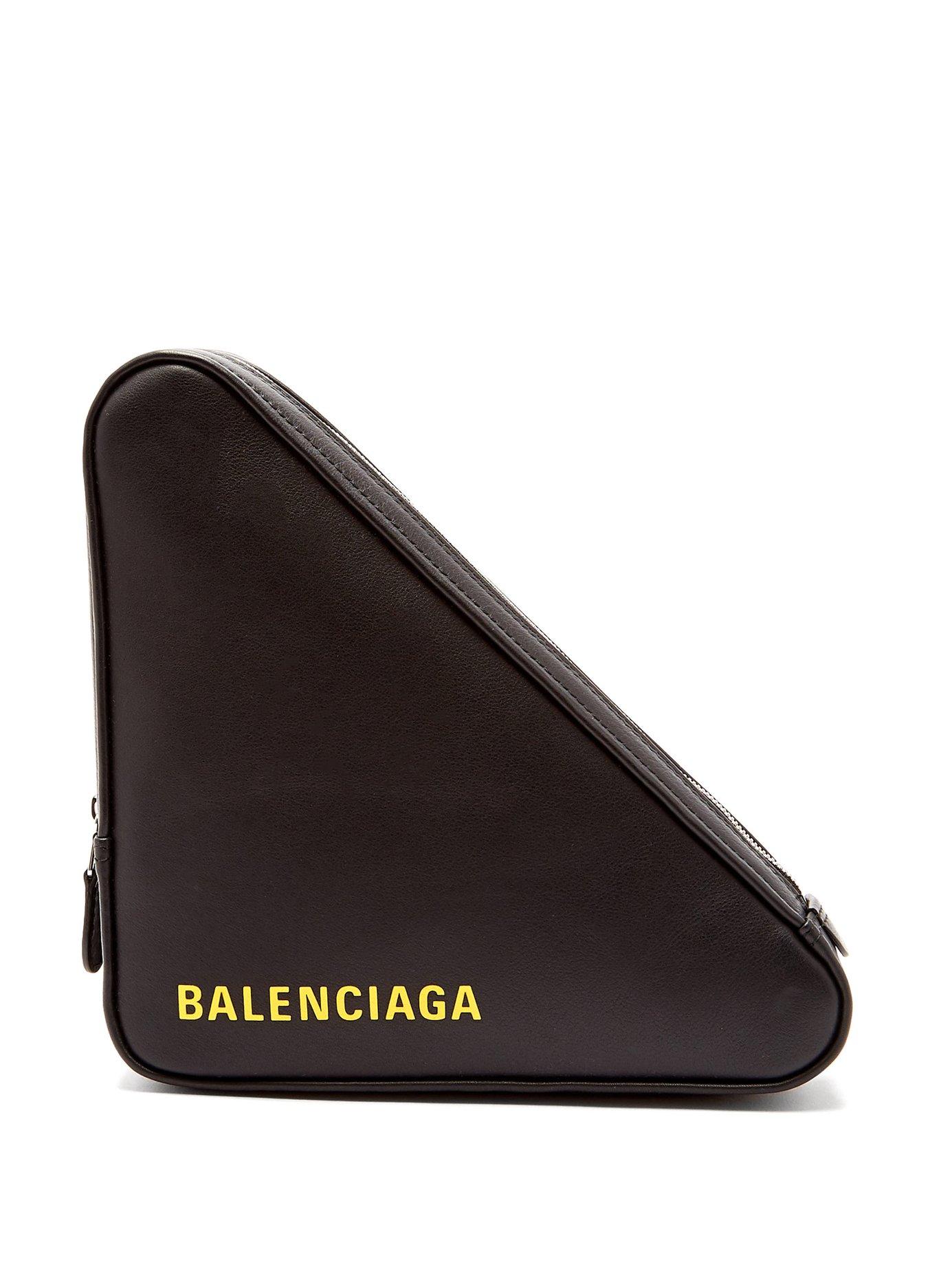 balenciaga yellow triangle clutch