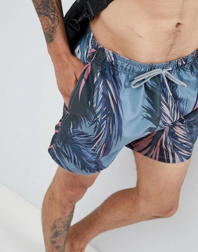 Shop Ted Baker Swim Shorts In Palm Print - Green