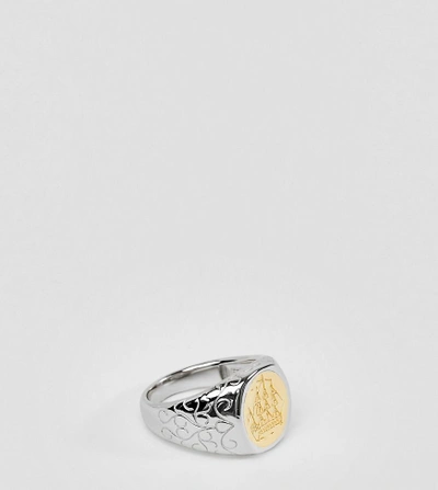 Shop Serge Denimes Merchant Ring In Solid Silver With 14k Gold Plating