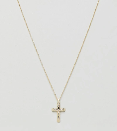 Shop Serge Denimes Crucifix Necklace In Solid Silver With 14k Gold Plating - Gold