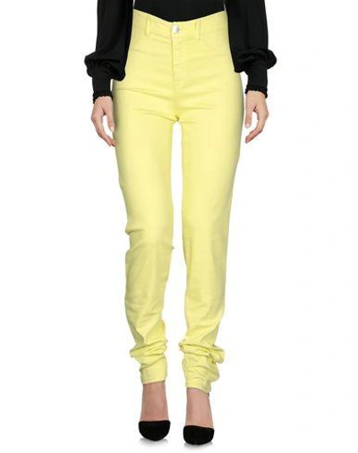 Shop Armani Jeans Casual Pants In Acid Green