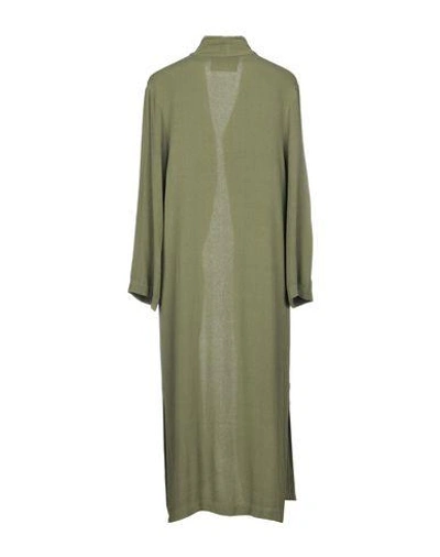 Shop Ma'an Overcoats In Military Green