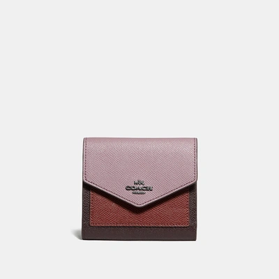 Shop Coach Small Wallet In Colorblock - Women's In Jasmine Multi/silver