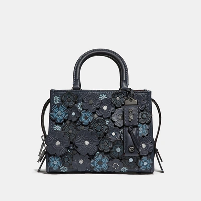 Shop Coach Rogue 25 With Tea Rose In Midnight Navy/black Copper