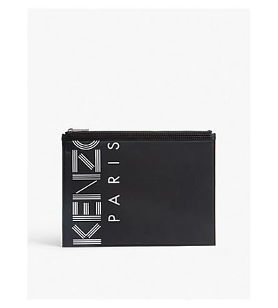 Shop Kenzo Sport Logo Zip Pouch In Black