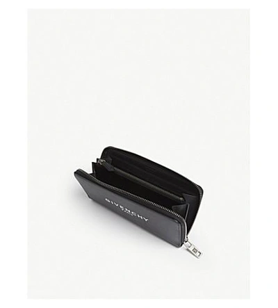 Shop Givenchy Logo Long Leather Wallet In Black White