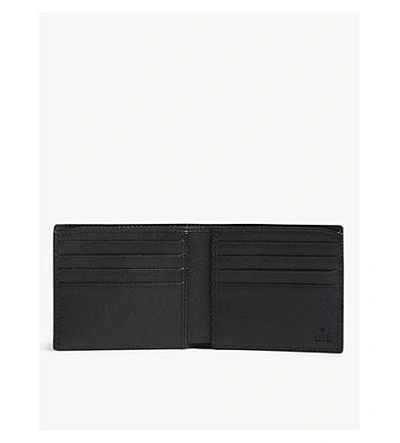 Shop Gucci Black Canvas Stripe Leather Wallet