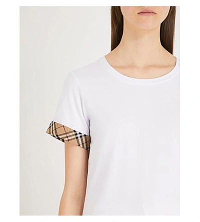 Shop Burberry Kabini Stretch-cotton T-shirt In White