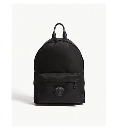 Shop Versace Black Medusa Backpack In Black Black