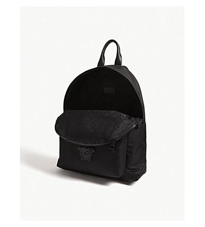 Shop Versace Black Medusa Backpack In Black Black
