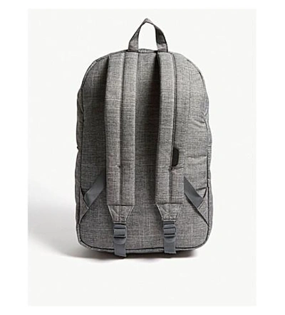 Shop Herschel Supply Co . Raven Crosshatch Dark Grey And Black Woven Heritage Canvas Backpack In Raven Crosshatch/black