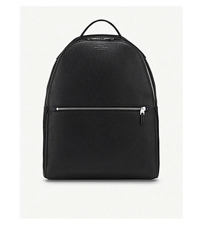 Shop Smythson Burlington Zipped Leather Backpack In Black