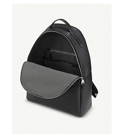 Shop Smythson Burlington Zipped Leather Backpack In Black