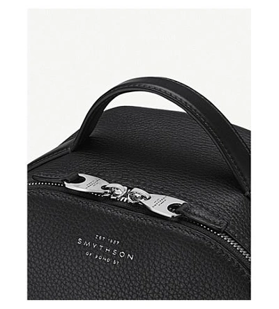 Shop Smythson Burlington Zipped Leather Backpack In Black