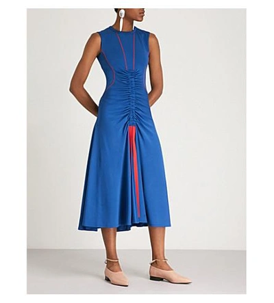 Shop Sportmax Numbers Shift Dress In Blue