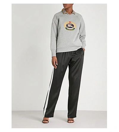 Shop Burberry Ravi Cotton-blend Sweatshirt In Grey