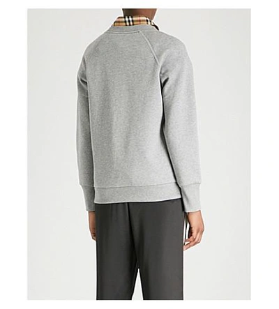 Shop Burberry Ravi Cotton-blend Sweatshirt In Grey